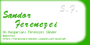 sandor ferenczei business card
